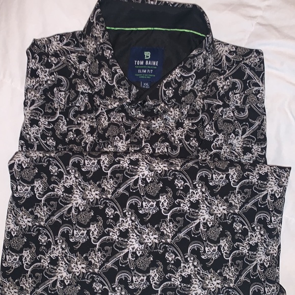 Nordstrom Other - 👔 TOM BAINE slim, fit size XXL brand new black paisley FEELS LIKE SATIN!!